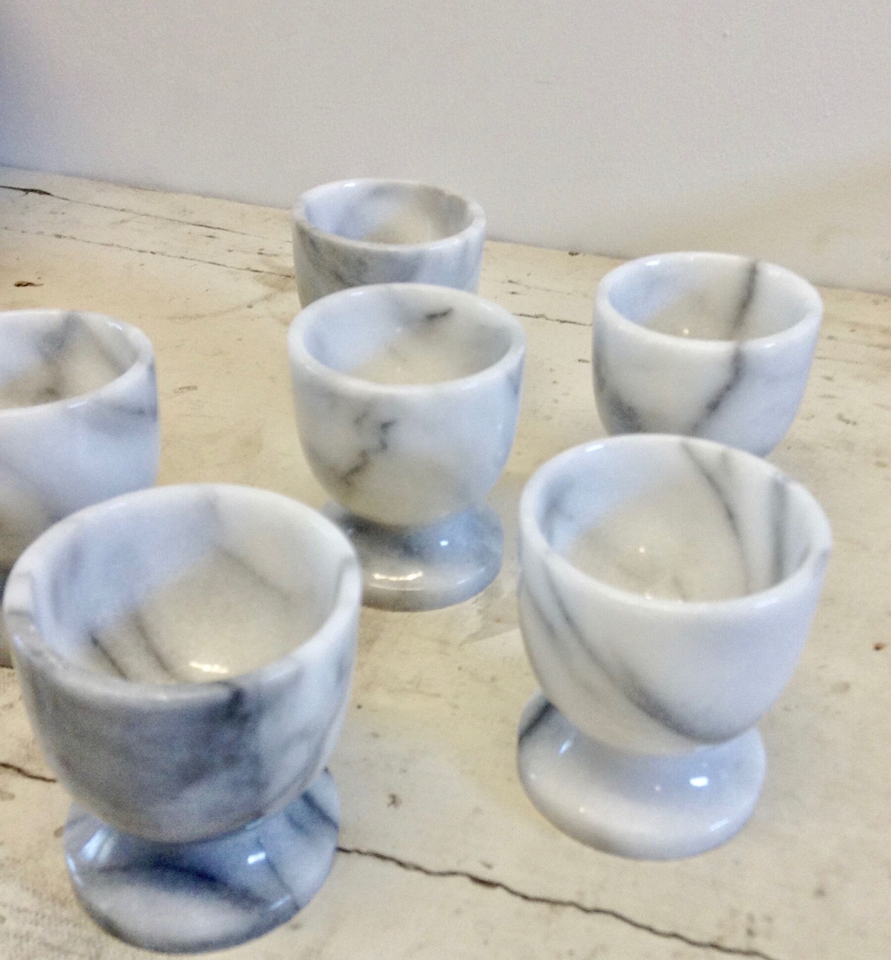 Egg cups in marble