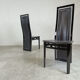 Set of eight Italian lacquered wood and leather modern dining chairs
