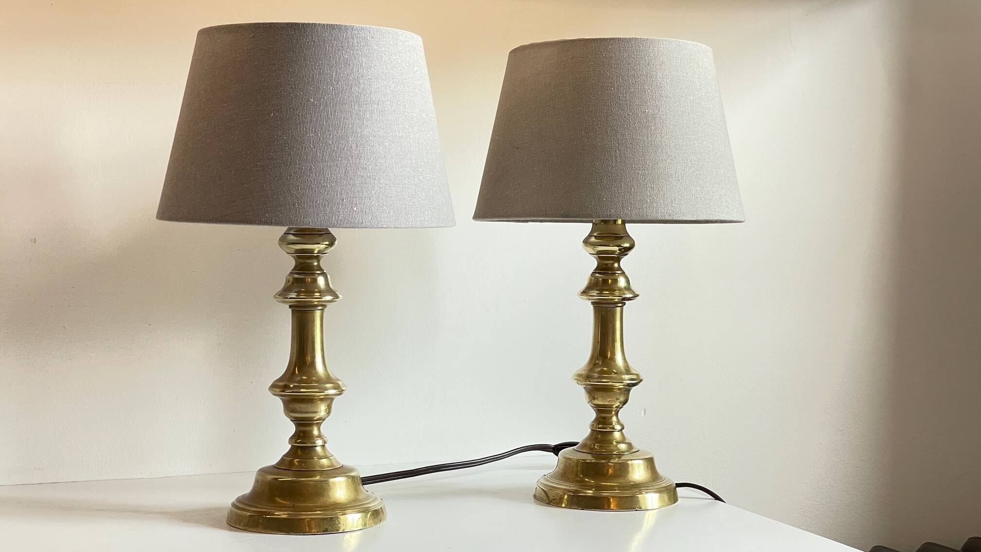 Lamp chic old solid brass candle holder
