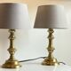 Lampe chic ancien bougeoir laiton massif