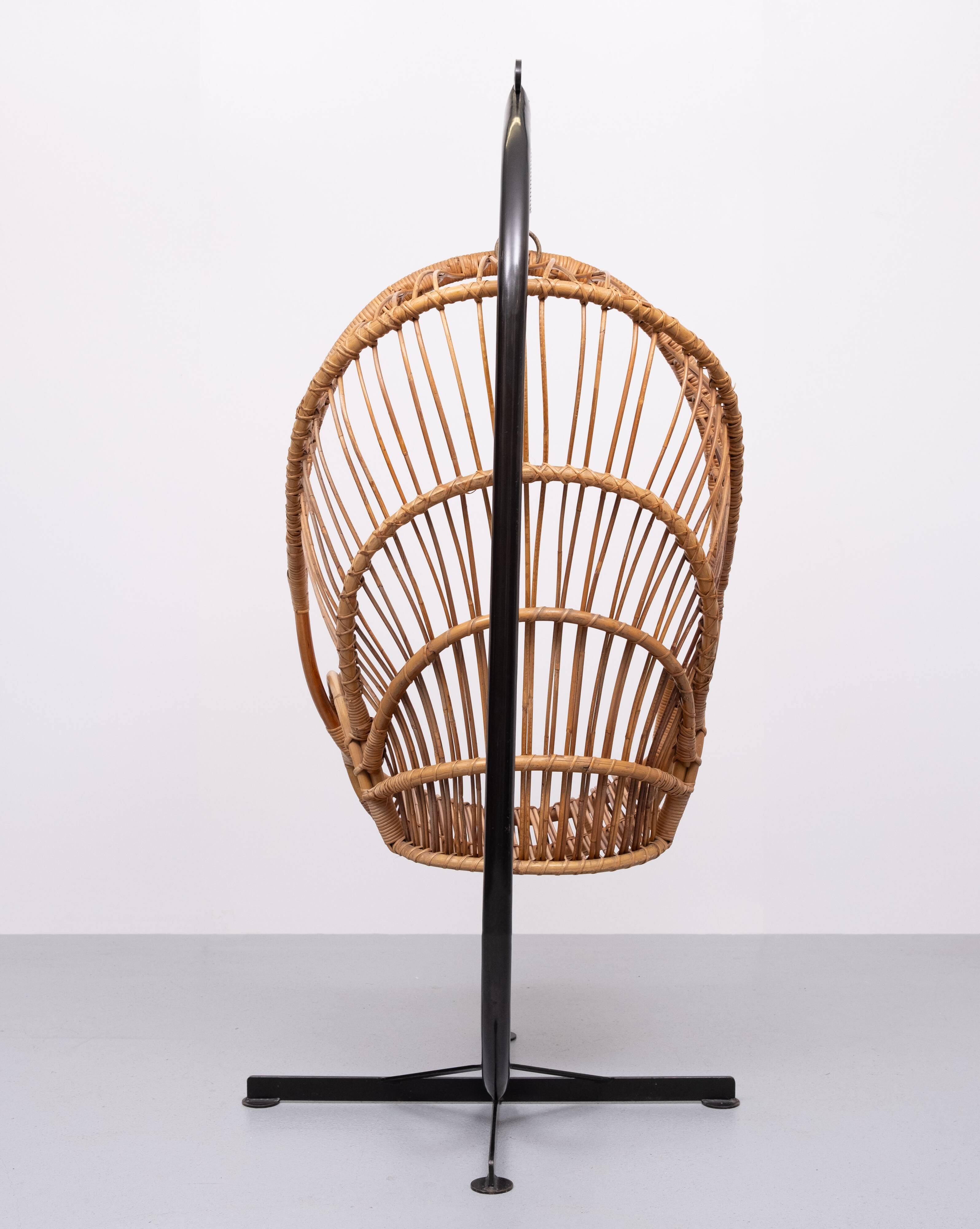 Rattan Hanging Chair by Rohe Noordwolde Holland 1960s