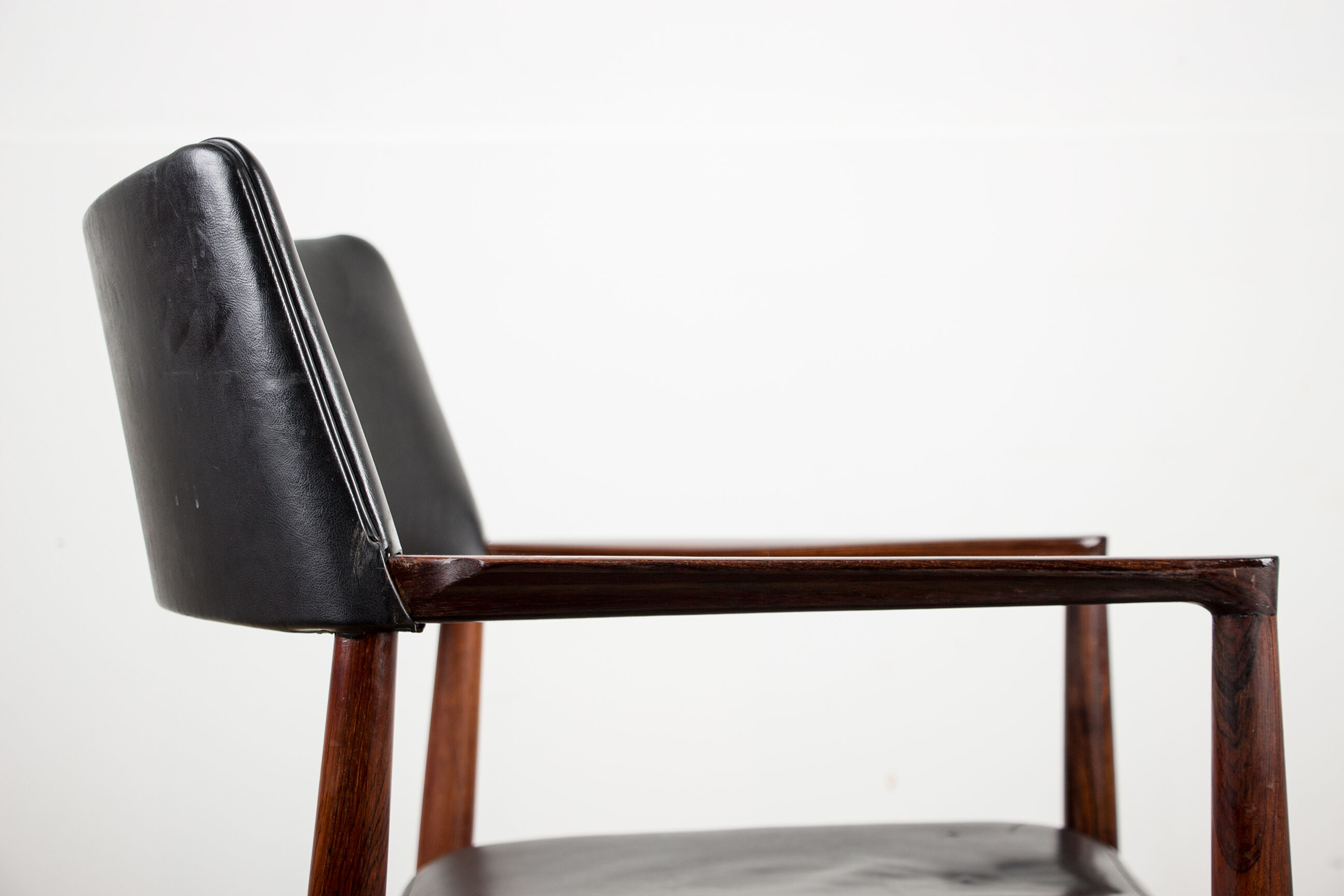Danish Rosewood and Leather armchair by Erik Worts for Soro Stolefabrik.