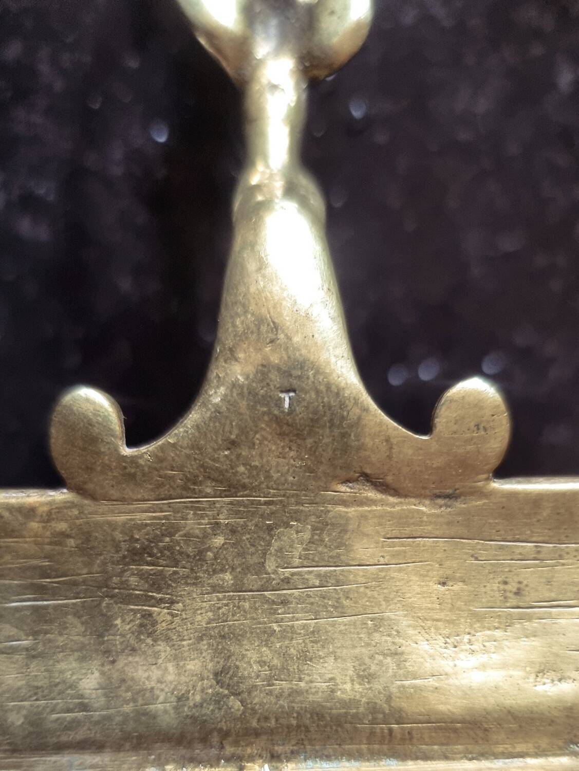 Large bronze hand candle holder