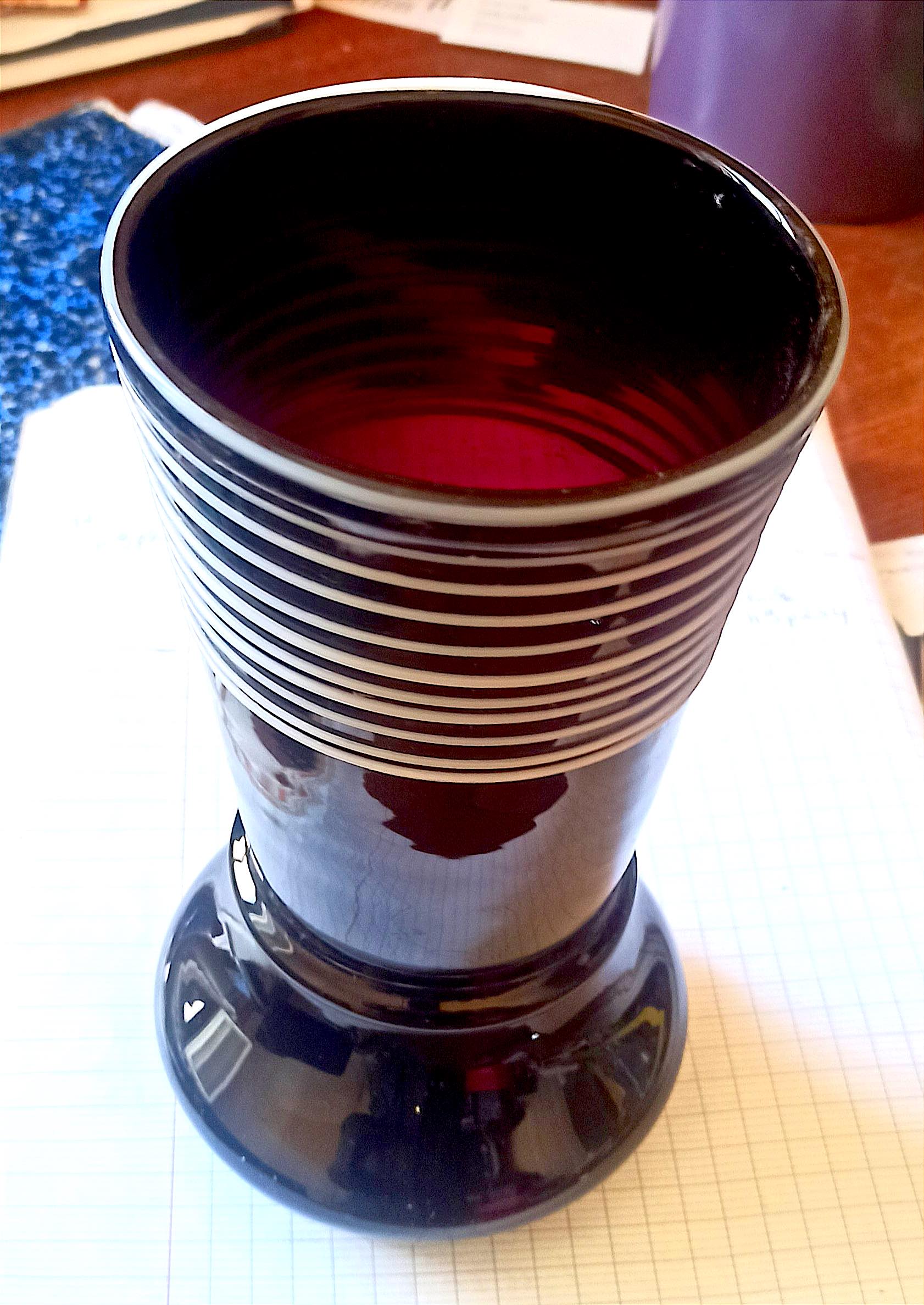 Garnet glass vase 60s