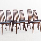 Set of 6 Danish chairs from Niels Koefoed Scandinavian EVA model 1960