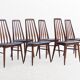 Set of 6 Danish chairs from Niels Koefoed Scandinavian EVA model 1960