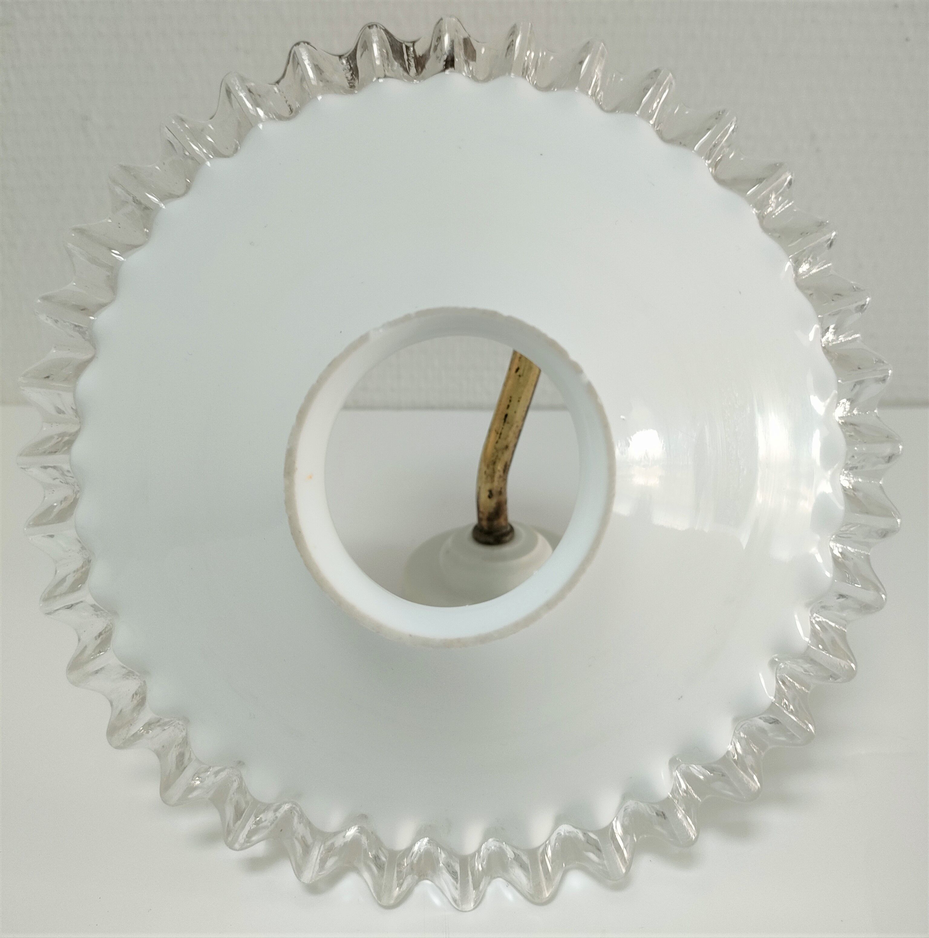 Opaline porcelain brass wall lamp early twentieth century