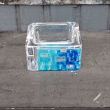 Crystal and glass paste ashtray Daum design from the 80s