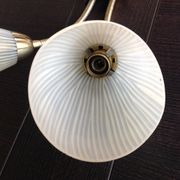 Double fire wall lamp in brass and glass cornet years 50/60