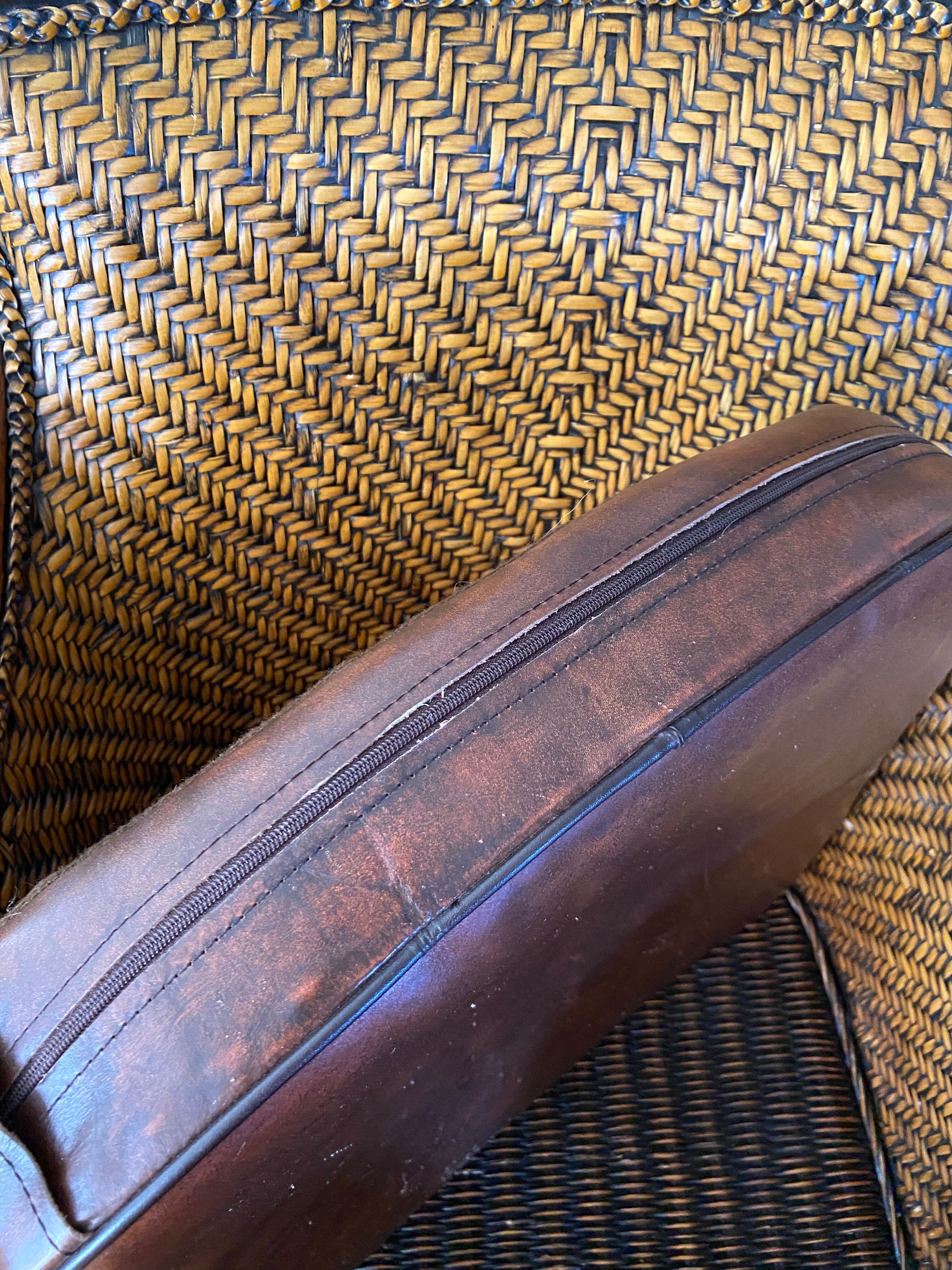Fauteuil en rotin tressé vintage