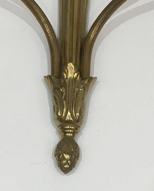 Pair of Louis XVI style bronze wall sconces with quivers