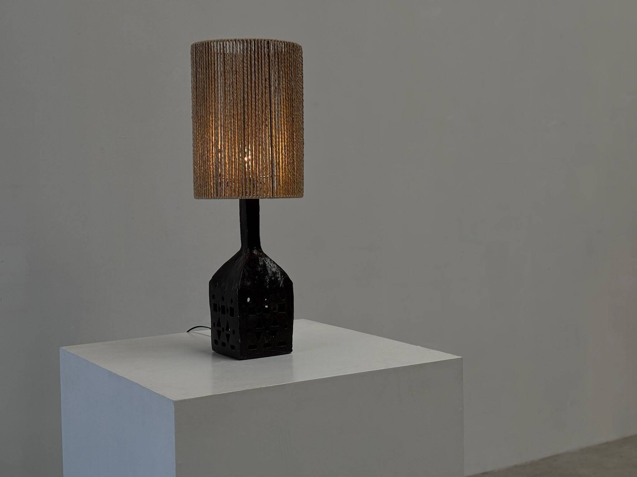 Lampe en céramique française, années 1950