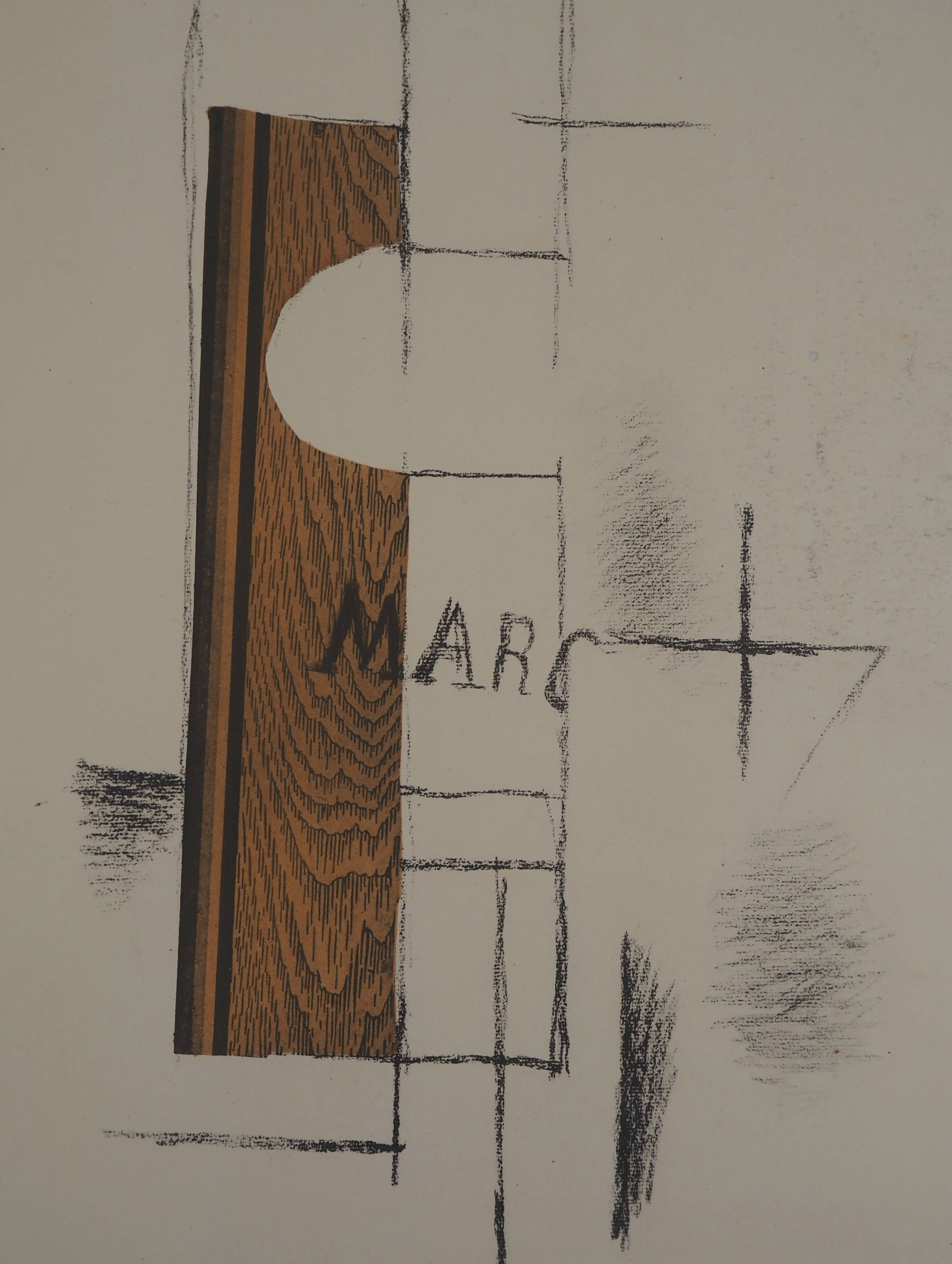 Georges braque: marc's bottle - color stencil