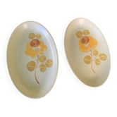 Two Loire ceramic serving dishes 1713 Saint Amand France earthenware, vintage hand painted