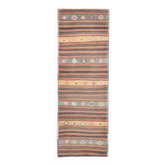 Tapis couloir en laine et coton fait main Oushak turc des années 1970, 125x376.