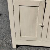 Small Parisian sideboard with one drawer and two doors, white lacquered