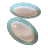 2 plats ovales vert vintage