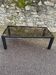 Table basse vintage 1970 rectangulaire noire verre fume marron