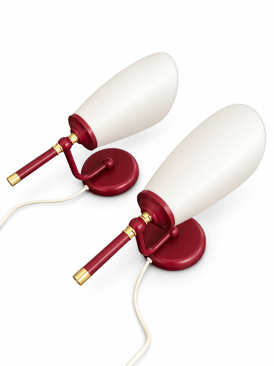 Pair of Italian 1980s Burgundy Wall Sconces