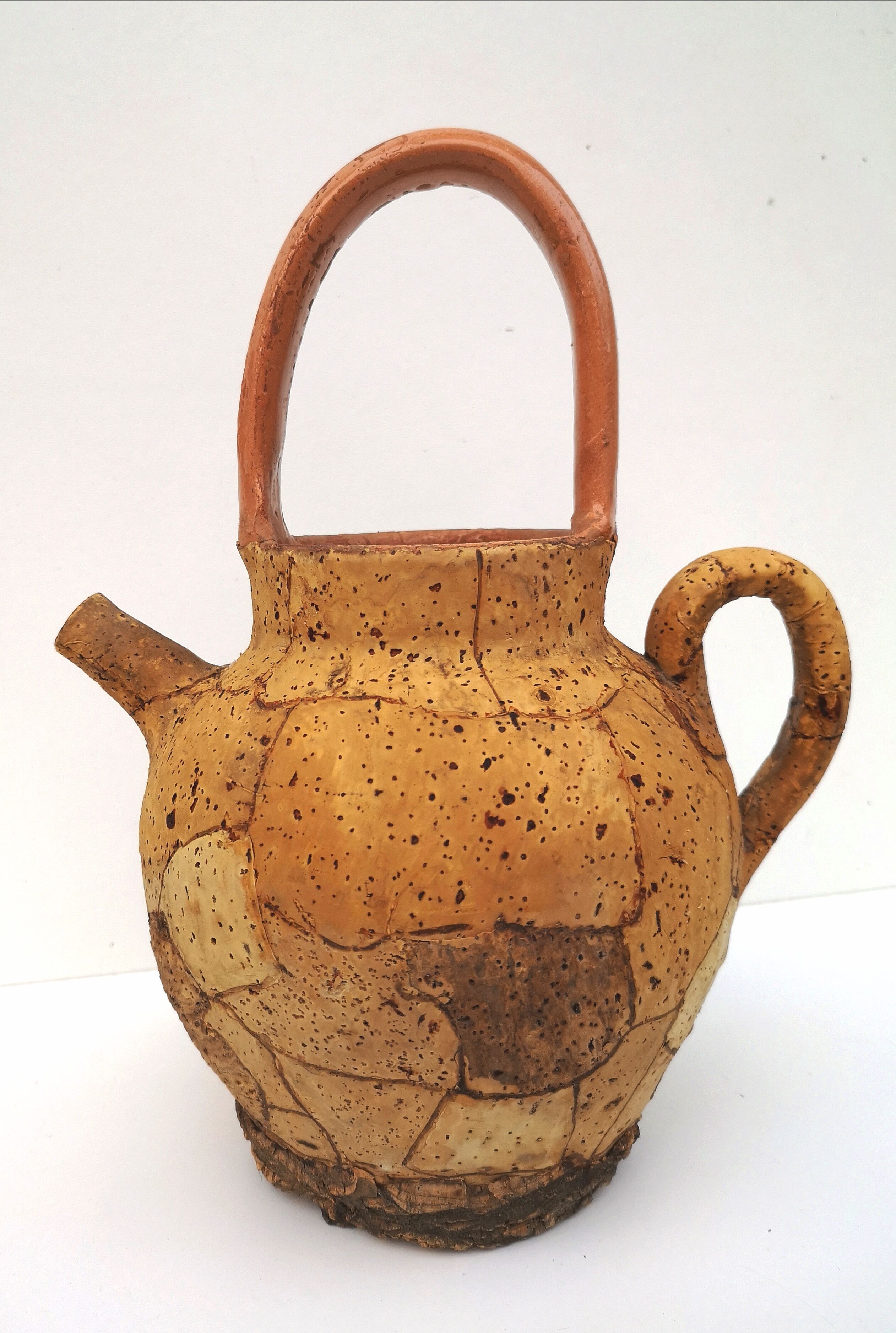 Gargoulette, terracotta jug and cork