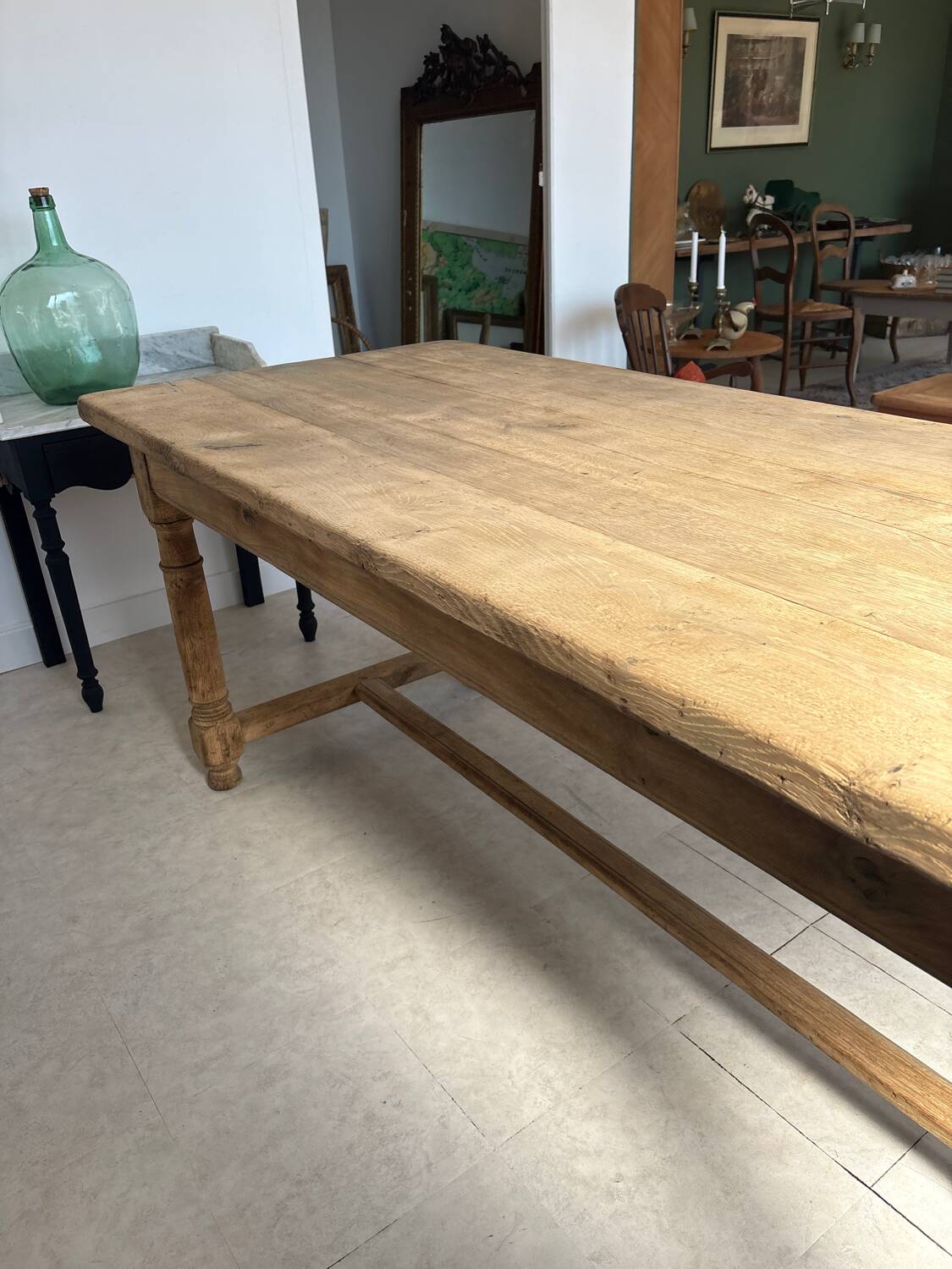 Table de ferme en chêne massif aerogommé