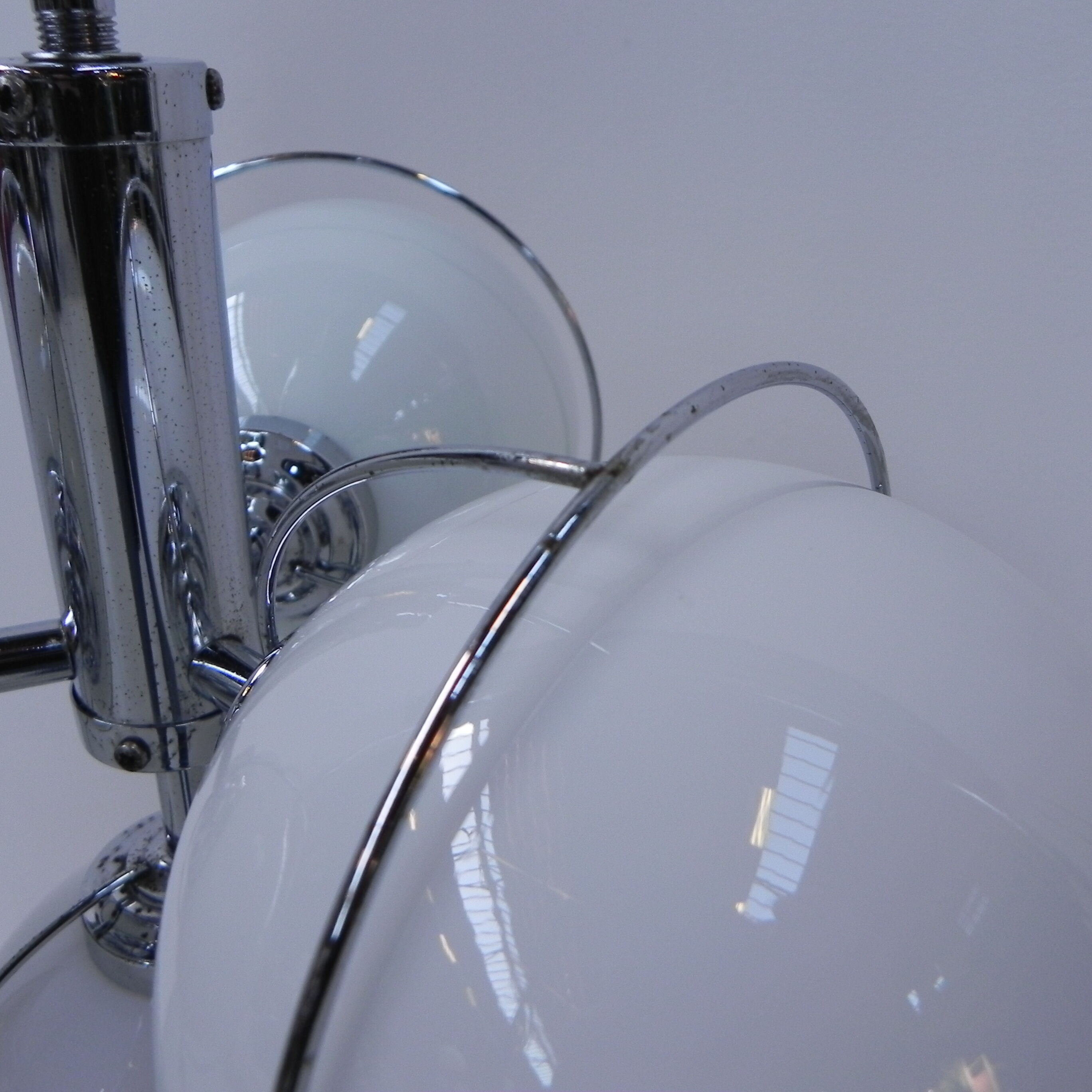 Vintage space age hanging lamp with 4 glass balls
