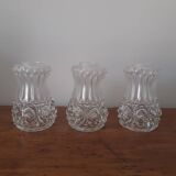 Set of 3 glass globes, tulips