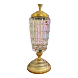 Large glass and gold metal candy box