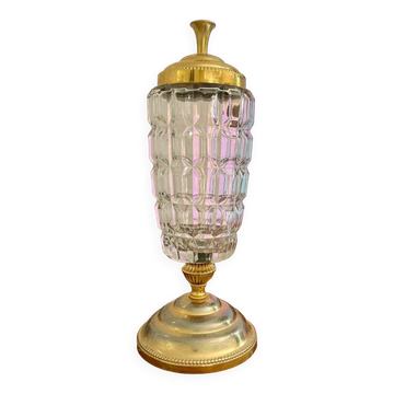 Large glass and gold metal candy box