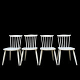 Series of 4 vintage solid wood chairs Scandinavian style