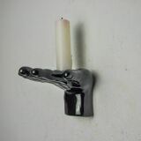 “Main” wall candle holders, black ceramic, France, 1980