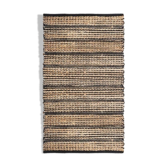 Tapis jute noir beige 70x140 cm