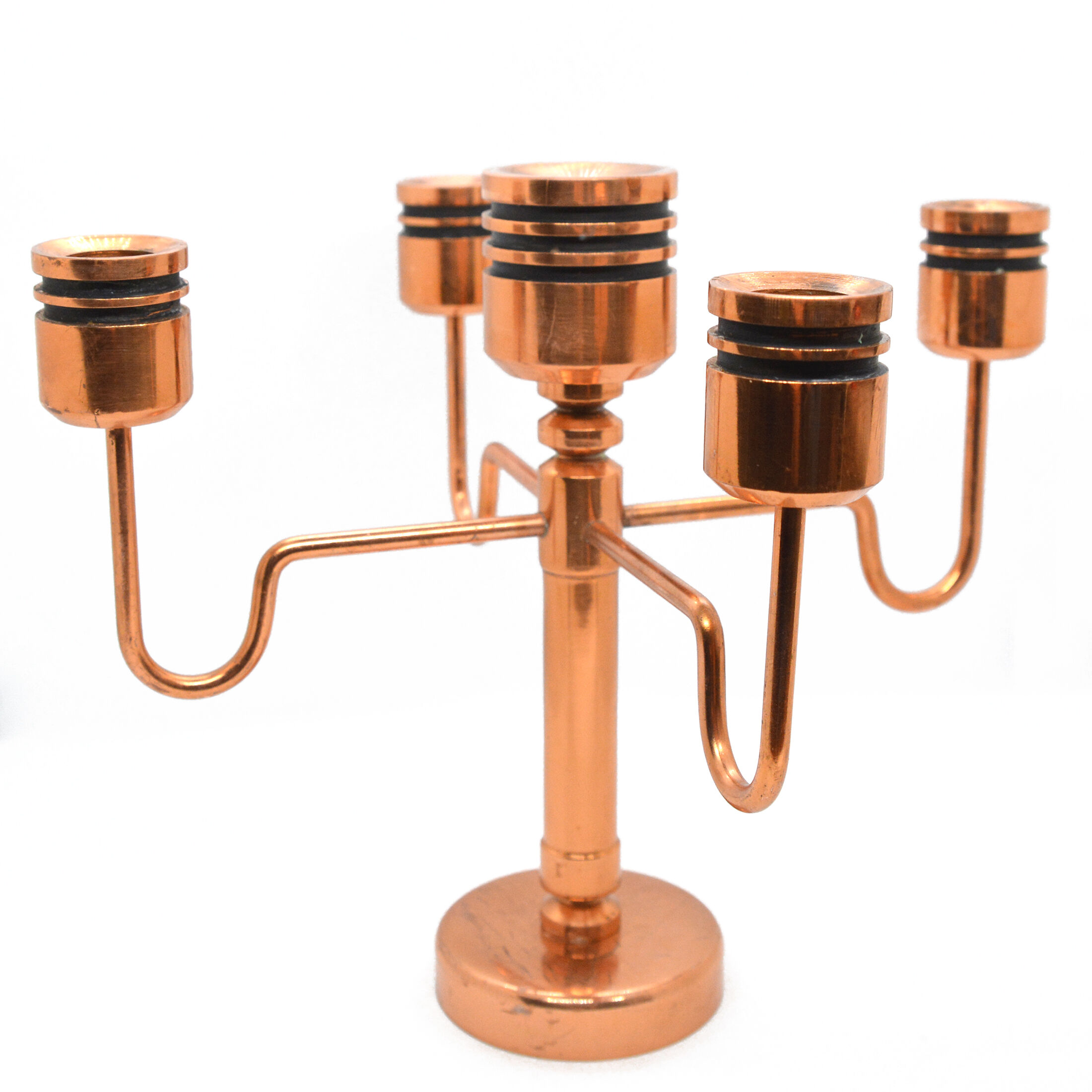 Copper five-arm candlestick Denmark 1960s