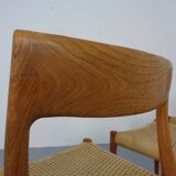 Model 77 Dining Chair in Teak and Papercord by Niels Otto Møller for J.L. Møllers, 1960s
