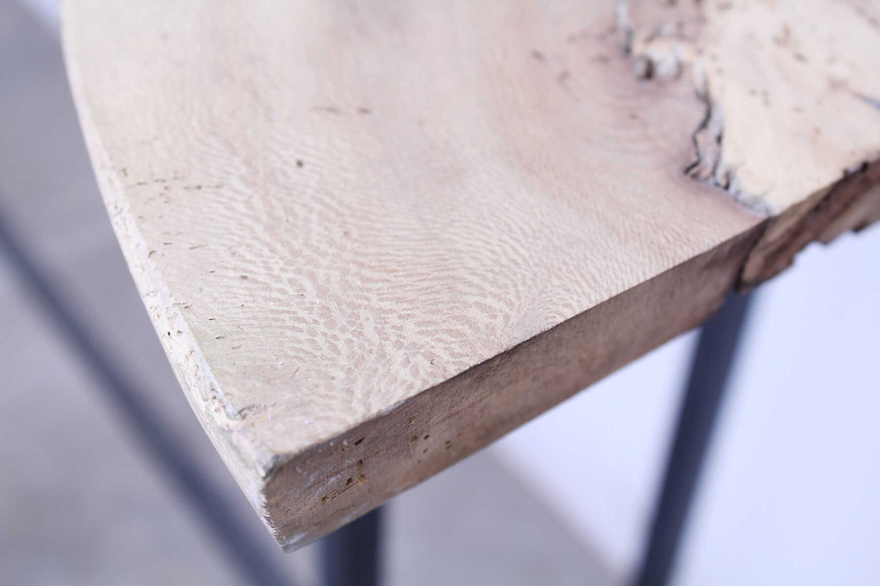 Solid wood console & steel