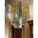 Lustre contemporain en verre de Murano multicolore "quadrillé"