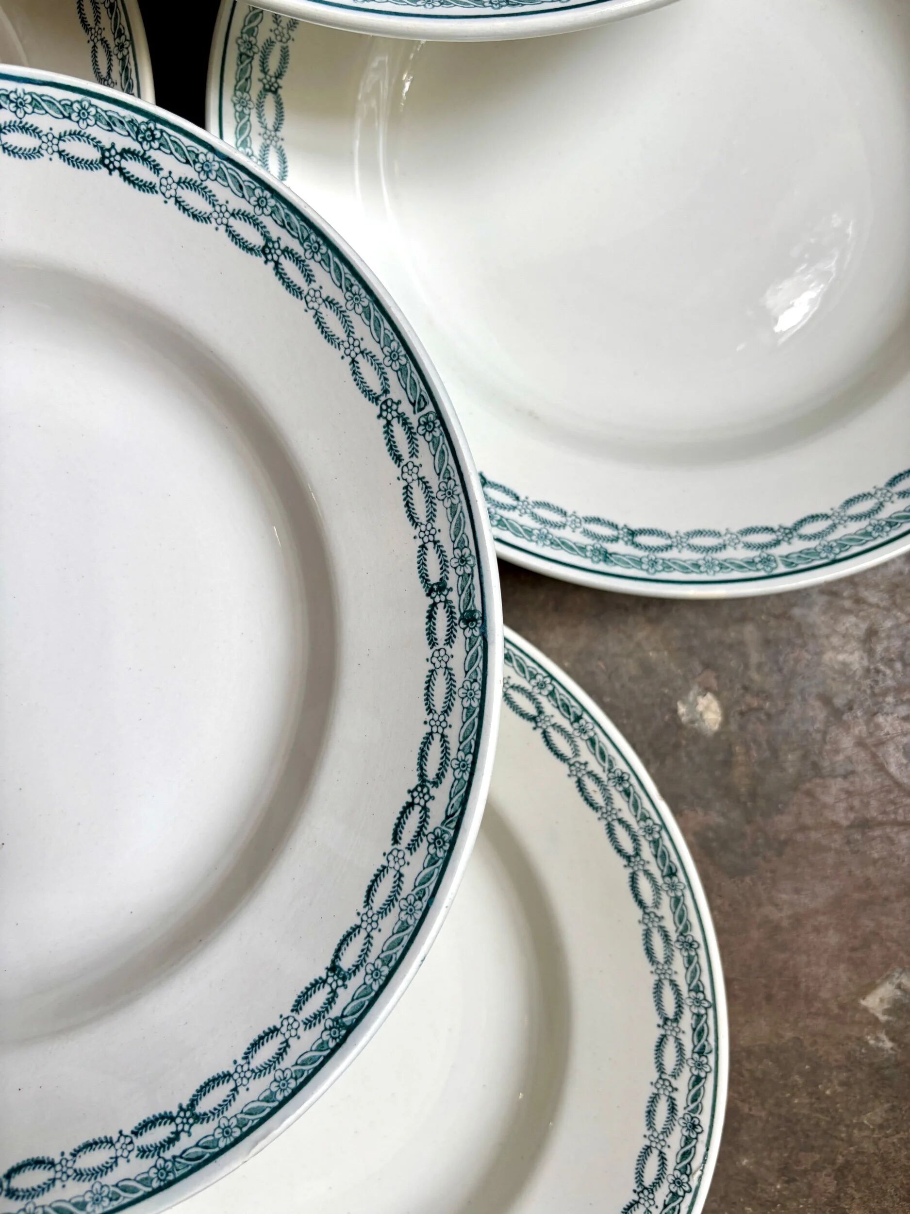 6 deep plates St Amand in blue ironstone