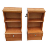 Pair of bedside tables with integrated lighting, 1970s.