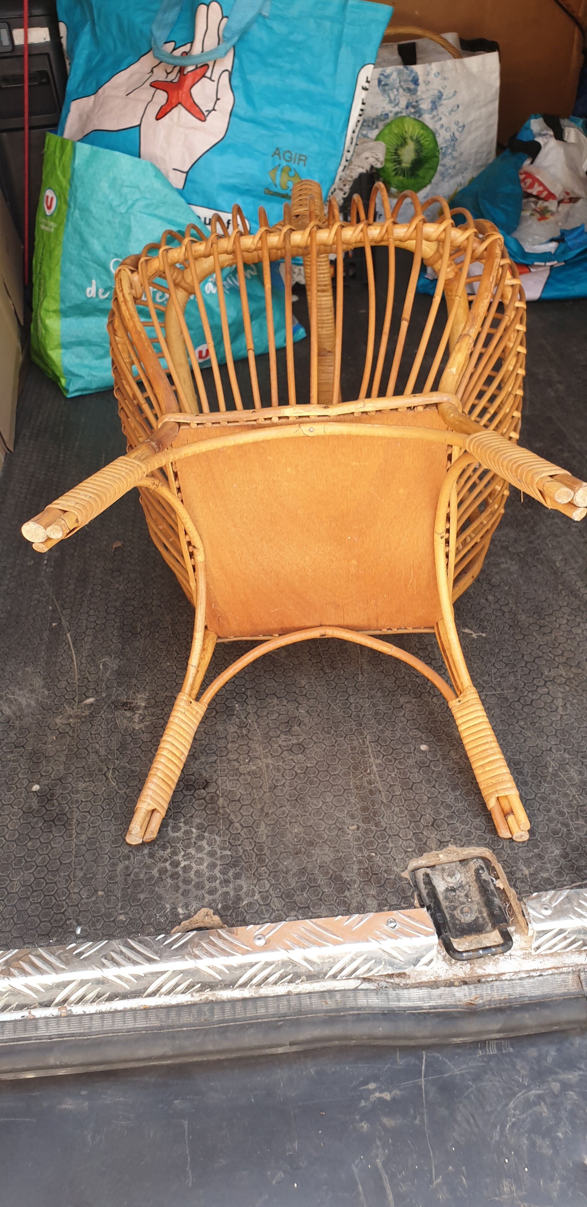 Rattan sewing basket