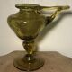 Yellow bubble hand blown glass oil lamp biot glassworks