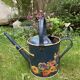 Very decorative metal watering can with “Pensées” decorations