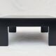 Table basse carrée bois laqué noir design 1980