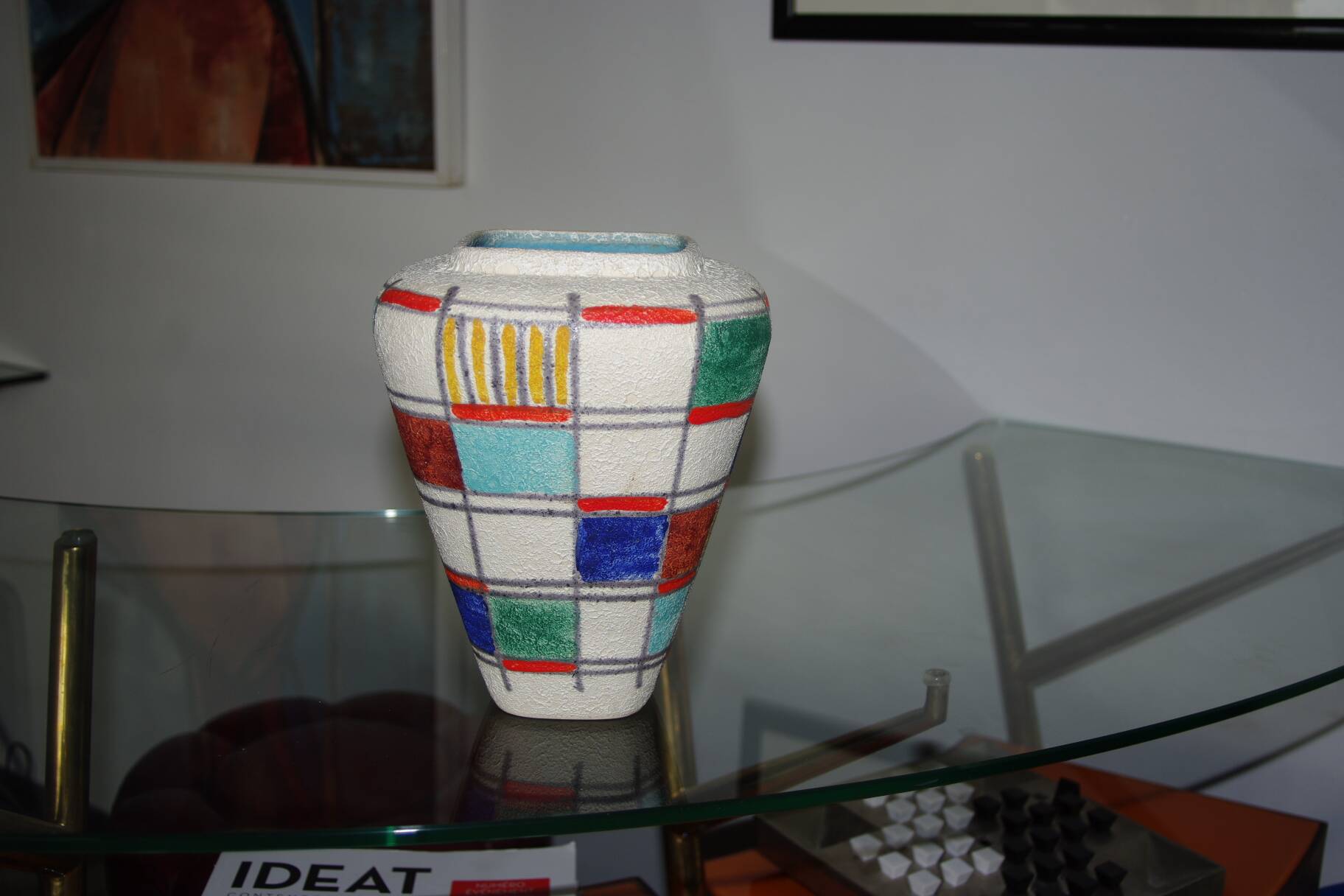 VINTAGE COLORFUL VASE GERMANY 1960