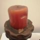 Vintage carved wooden candle holder