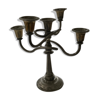 Silver metal chandelier