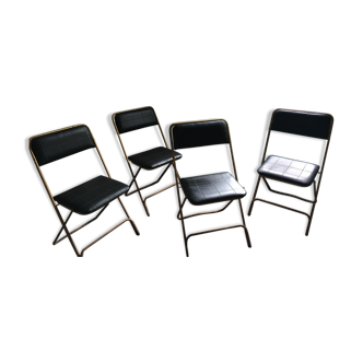 Lot de 4 chaises pliantes Manufrance de 1970