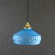 Old pendant lamp in blue translucent glass - circa 1930 - delivered with