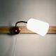 Paire d'appliques teck et opaline design scandinave 1950