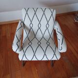 Fauteuil années 50, retapissé