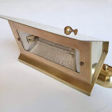 70s brass halogen wall lamp